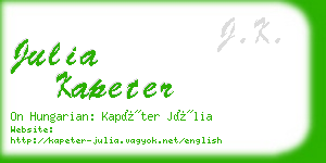 julia kapeter business card